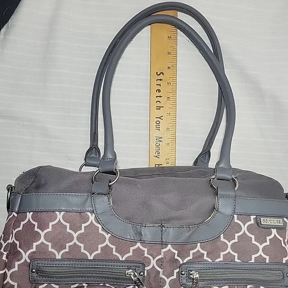 JJ Cole Collection Infant Baby Satchel Diaper Bag Stone Arbor Tote EUC - Picture 9 of 11